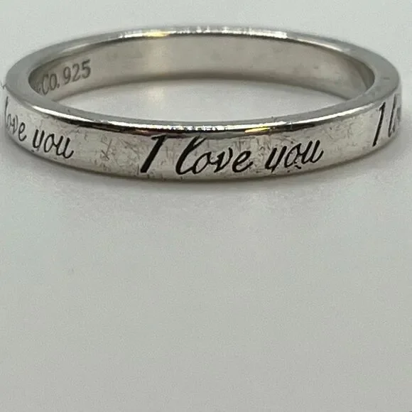 Tiffany Retired Notes "I Love You" Ring - Sterling Silver - Size 8.0 - Picture 8 of 11